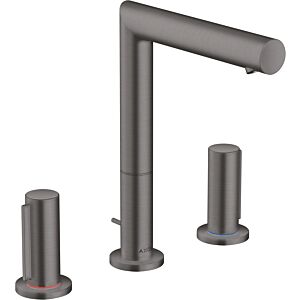 hansgrohe Axor Uno 3-hole basin mixer 45133340 projection 183mm, with zero handles, pop-up waste set, brushed black chrome