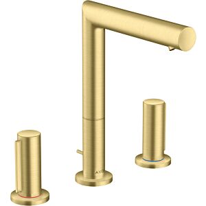 hansgrohe Axor Uno 3-hole basin mixer 45133950 projection 183mm, with zero handles, pop-up waste set, brushed brass