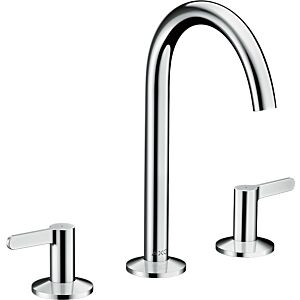 hansgrohe Axor One 3-hole basin mixer 48050000 projection 140mm, with push-open waste set, chrome