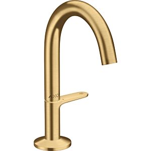 hansgrohe Axor One wash basin mixer 48010250 projection 122mm, with push-open waste set, brushed gold optic