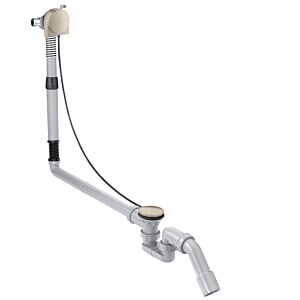 hansgrohe Exafill complete set 58317820 bath spout, waste and overflow set, brushed nickel
