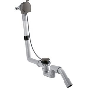hansgrohe Exafill set complet 58307340 bec de bain, garniture de vidage et trop-plein, chrome noir brossé