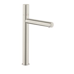 hansgrohe Axor Uno wash basin mixer 45004800 projection 198mm, non-closing waste set, with zero handle, stainless steel look