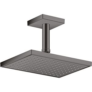 connecteur de plafond hansgrohe 26437340 100 mm, chrome noir brossé, carré