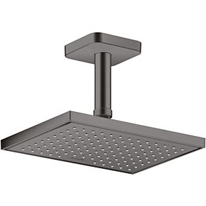 connecteur de plafond hansgrohe 26965340 100 mm, chrome noir brossé, carré