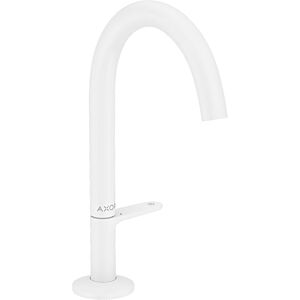hansgrohe Axor One wash basin mixer 48020700 projection 140mm, with push-open waste set, matt white