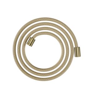 hansgrohe flexible de douche textile 28291950 2000 mm, écrou cylindrique des deux côtés, laiton brossé