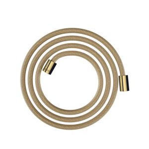 hansgrohe flexible de douche textile 28291990 2000 mm, écrou cylindrique des deux côtés, optique or poli