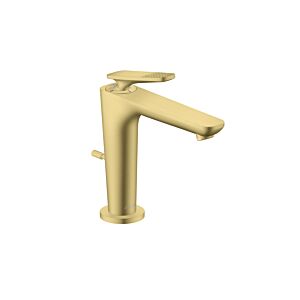 hansgrohe Axor Citterio C CoolStart 125 wash basin mixer 49031950 with pop-up waste set, Cubic cut, Brushed Brass