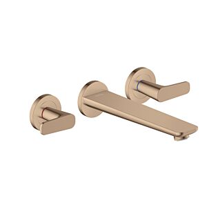 hansgrohe 3-Loch Fertigset Wannemisch.Wand UP 49482300 ohne Struktur, polished red gold optic, Unterputz, Wandmontage