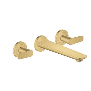 hansgrohe 3-Loch Fertigset Wannemisch.Wand UP 49483250 ohne Struktur, brushed gold optic, Unterputz, Wandmontage