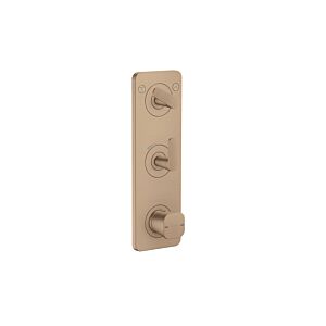 hansgrohe Thermostat Module 380/120 UP FS 49701310 concealed, with plate for 2 outlets, Brushed Red Gold