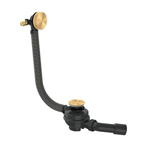 hansgrohe AXOR Flexaplus Complete Set 42541250 Drain and Overflow for Bathtub, brushed gold optic