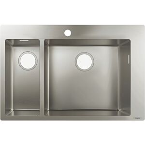 Hansgrohe S711-F665 Einbauspüle 43309800 edelstahl, 180x450mm, Hahnloch vorgebohrt