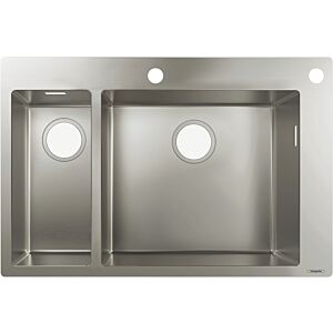 Hansgrohe S712-F655 Einbauspüle 43310800 edelstahl, 180x450mm, 1 Haupt- und Zusatzbecken
