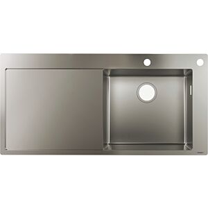 Hansgrohe S717-F450 Einbauspüle 43307800 Edelstahl, 1 Becken, Abtropffläche, Hahnloch/Loch