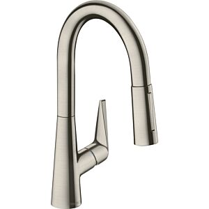 hansgrohe Talis S 160 Küchenarmatur 72815800 Edelstahl-Optik, herausziehbare Brause