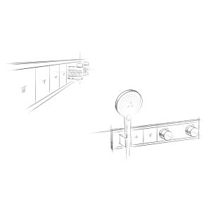 Hansgrohe RainSelect Brausethermostat 15357600 chrom-schwarz, für 4 Verbraucher