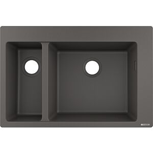 hansgrohe Einbauspüle 43315290 770 x 510 mm, 1 Haupt- und Zusatzbecken, steingrau