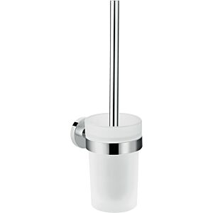 Hansgrohe Logis Universal Bürstengarnitur 41722000 mit Glaseinsatz, Messing, Wandversion, chrom