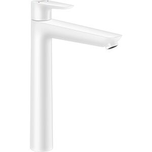 hansgrohe Talis E single lever basin mixer 71716700 with waste set, projection 183 mm, matt white