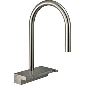 hansgrohe Aquno Select M81 Mélangeur de cuisine 73837800 avec douchette extractible, 3jet, finition Inox