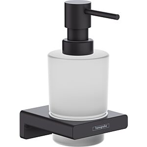 hansgrohe AddStoris Q Seifenspender 41745670 Wandmontage, 200 ml, Glaseinsatz, Metall, schwarz matt
