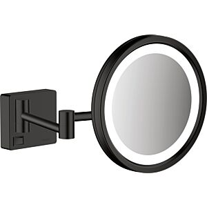 Miroir cosmétique hansgrohe AddStoris 41790670, grossissement x3, avec éclairage LED, fixation murale, noir mat