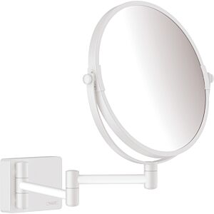 Miroir de rasage Hansgrohe AddStoris 41791700, grossissement 1x et 3x, fixation murale, blanc mat