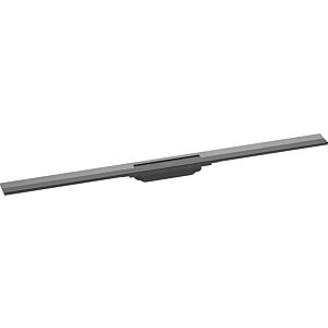 hansgrohe RainDrain Flex caniveau de douche 56046340 100cm, kit de finition, peut être raccourci, chrome noir brossé