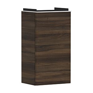 hansgrohe Xelu Q vanity unit 54014700 340x605x245mm, for hand washbasin, left, dark walnut, matt white