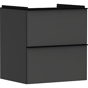 hansgrohe Xelu Q vanity unit 54024670 580x605x475mm, 2 drawers, matt diamond gray, matt black