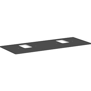 hansgrohe Xelu Q Konsole 54125910 1360 x 550 mm, 2 Ausschnitte, Aufsatzwaschtisch mit Hahnloch, diamantgrau matt