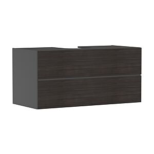 hansgrohe Xevolos E vanity unit 54195730 1180x555x550mm, 2 drawers, slate gray matt, dark oak