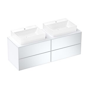 hansgrohe Xevolos E vanity unit 54199320 1570x555x550mm, 4 drawers, matt white, white metallic