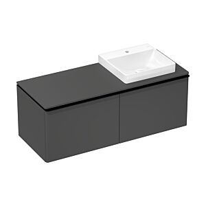 hansgrohe Xelu Q vanity unit 54067670 1360x485x550mm, 2 drawers, matt diamond gray, matt black
