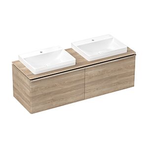 hansgrohe Xelu Q meuble sous-vasque 54072000 1560x485x550mm, 2 tiroirs, chêne naturel, chromé