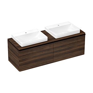 hansgrohe console Xelu Q 54112630 1560 x 550 mm, 2 découpes 600 x 480 mm, noyer foncé