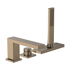 hansgrohe Tecturis E 3-hole bath rim mixer 73443140 with sBox, brushed bronze