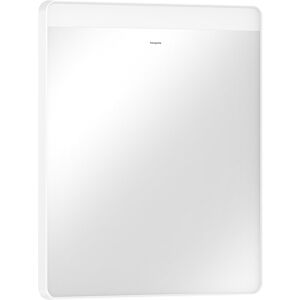 hansgrohe Xarita Lite Q Spiegel 54957700 mit horizontaler LED-Beleuchtung, mattweiß, B 600 x H 700 x T 30 mm, 6 W