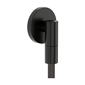 hansgrohe FixFit Fine S wall outlet 28882340 with non-return valve, S, round, brushed black chrome