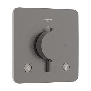 hansgrohe Ecostat Comfort Q Thermostatic shower mixer 33713340 Concealed, for 2 outlets, 24 l/min, brushed black chrome