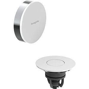 hansgrohe Flexaplus waste and overflow fitting 58187000, surface finish: white high-gloss cover, chrome, complete set