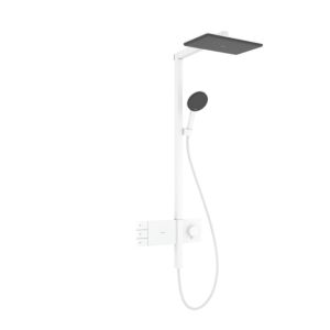 hansgrohe Raindance Alive Q Duschsystem 24590700  Aufputz, mit ShowerSelect Comfort, Kopfbrause 210/340 2jet, weiß matt
