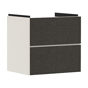 hansgrohe Xevolos E Waschtischunterschrank 54176660 580x555x475mm, 2 Schubladen, sandbeige matt, Textil dunkelgrau