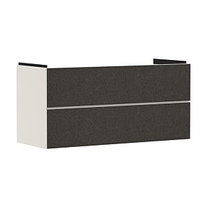 hansgrohe Xevolos E Waschtischunterschrank 54185660 1180x555x475mm, 2 Schubladen, sandbeige matt, Textil dunkelgrau