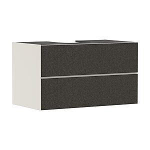 hansgrohe Xevolos E Waschtischunterschrank 54191660 980x555x550mm, 2 Schubladen, sandbeige matt, Textil dunkelgrau