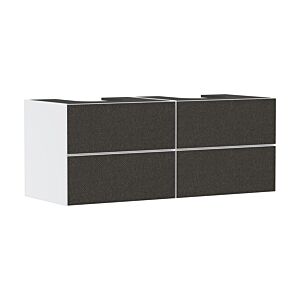 hansgrohe Xevolos E Waschtischunterschrank 54196660 1370x555x550mm, 4 Schubladen, mattweiß, Textil dunkelgrau