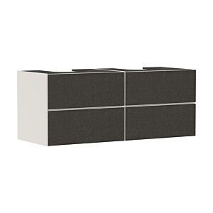 hansgrohe Xevolos E Waschtischunterschrank 54197660 1370x555x550mm, 4 Schubladen, sandbeige matt, Textil dunkelgrau