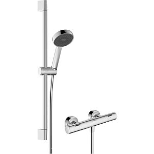 hansgrohe Activera Select S shower system 28876000 exposed, water-saving, with Ecostat Fine and shower rail 65 cm, chrome